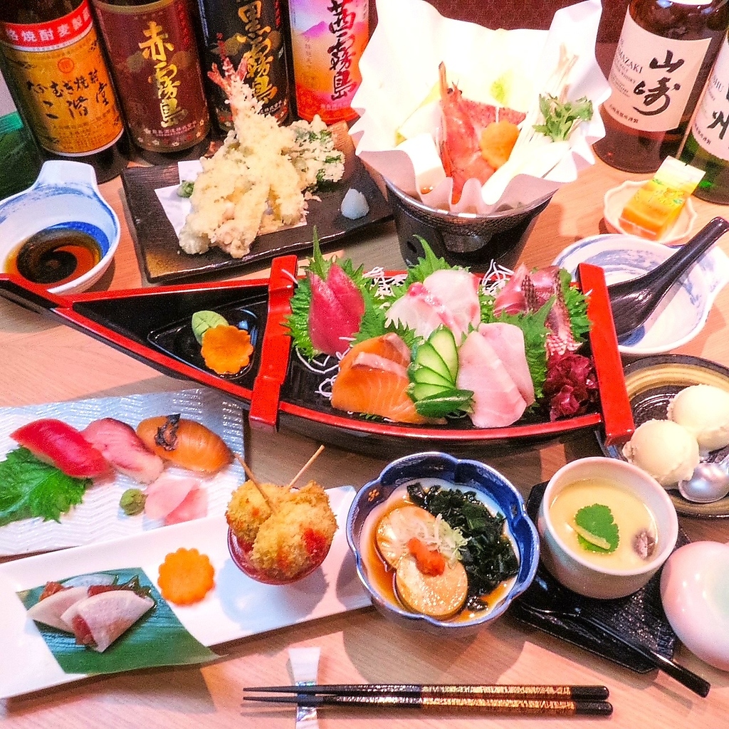 宴会コースは全て個々盛り！個室で個々盛り、ゆっくりとおくつろぎ頂けます。