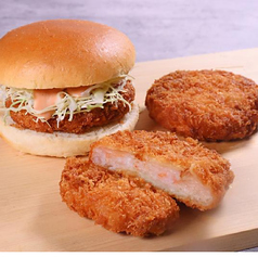 ぷりぷり エビかつバーガーポテト付き(全粒粉とオーツ麦のバンズ)