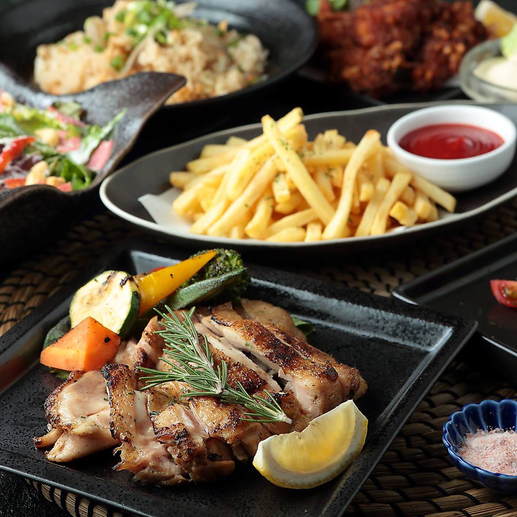 ◆2h飲放×料理7品◆選べるメイン(鶏もも一枚焼きor水炊き鍋)など【7品コース】　3500円