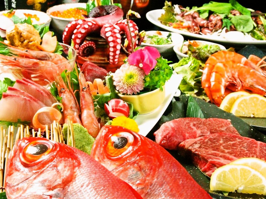 宴会や打ち上げの際にはコチラ！！隆明コース4420円！！蛸つぼ&舟盛付！！