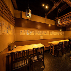 温かみのある木材を多用した店内は老若男女問わず落ち着ける空間となっております。お座席同士の距離も程よく接待や会社宴会にもおすすめです。【肥後橋/淀屋橋/居酒屋/個室/貸切/宴会/歓送迎会/飲み放題/コース】