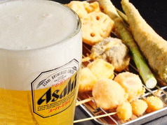 ベジブルセット (生ビール+野菜串3本)