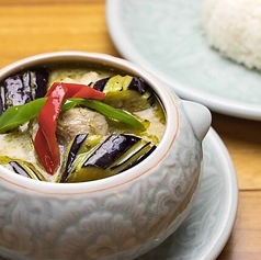 鶏肉と茄子のグリーンカレー ジャスミンライス付