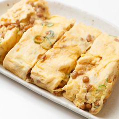 九条ネギと納豆のだし巻き