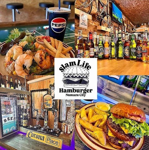 当店はおいしいハンバーガーやステーキ、ランチや、飲み放題で宴会も楽しめるお店です