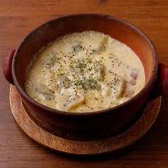 黒豚餃子のカルボナーラ