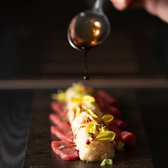 松阪牛 牛もも炙り 泡醤油のせ