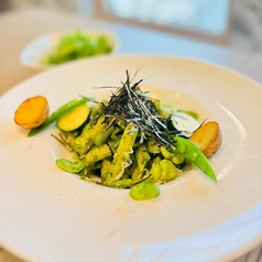 季節の野菜と大葉のペンネジェノベーゼ