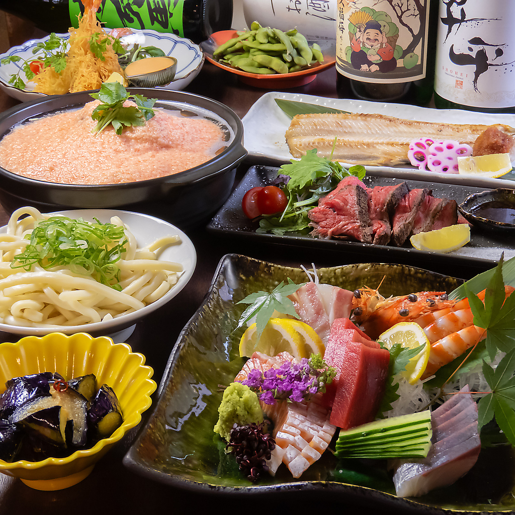 牡蠣の旨みをじっくり楽しめる牡蠣鍋が付いた贅沢なコースもございます★〆はうどんか麺を選択可能！