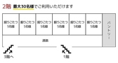 【2階】最大30名様前後／扉を開放して、最大30名様程度のご宴会が可能な完全個室◎和風の落ち着いた掘りごたつ席でごゆっくりとお過ごしください。4名様から人数に応じてにお席の調整が可能です。職場の仲間やご友人とのご宴会、団体様のご利用もお待ちしております。