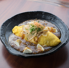 京湯葉と豆腐とちりめん山椒のあんかけおむらいす