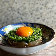 ネギ塩鶏ユッケ