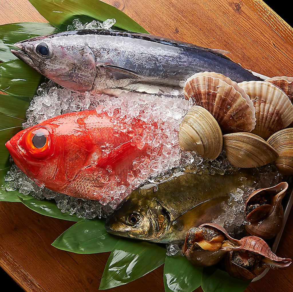 店内はワイワイとした雰囲気で、魚市場の感じがとっても楽しい☆