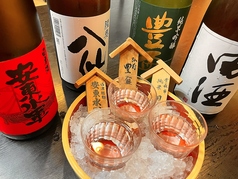 三種の銘酒を飲み比べ