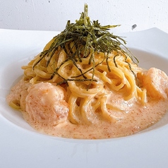 海老と明太子のクリームパスタ