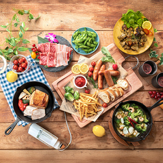 東急プラザ蒲田BeerFesta2025 芝生のビアガーデンBBQのコース写真