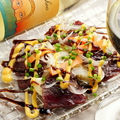 料理メニュー写真 桜肉のカルパッチョ　じゃが芋のコンフィーと２色のソース