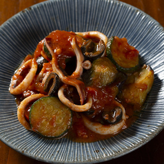 スルメ烏賊のごろトマトソースソテー