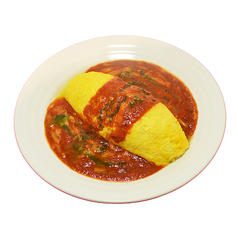 【オリジナルライス】モツァレラチーズトマトバジルオムライス 