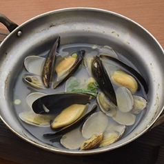 あさりムール貝の貝風呂