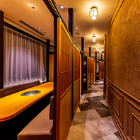 全席個室。落ち着いた上質な空間へ