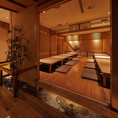 【アクセス良好の個室居酒屋】情緒溢れる和空間の千の庭では、ゆっくりとお寛ぎ頂ける空間をご用意しております。日本庭園をイメージした店内は、他店にはない魅力的な空間となっております。大切な方とのプライベートや、ビジネスにもご利用いただけるコースを多数ご用意◎お昼のご宴会も承っております。