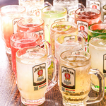 種類豊富な飲み放題メニュー！70種のドリンクが飲み放題！