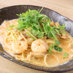 トムヤムクンのクリームパスタ