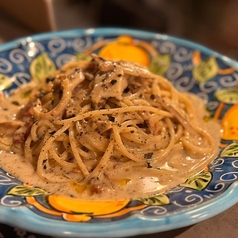 ホタテととキノコのポルチーニパスタ