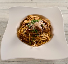 鯖のラグーパスタ