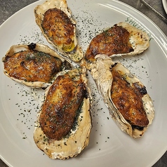 殻付カキのきのこソース焼き