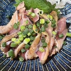 地鶏のタタキ 柚子胡椒とポン酢