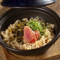 料理メニュー写真 からし高菜と明太子の土鍋ご飯