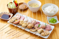 一番人気の串揚げ定食