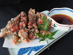 もずくと紅ショウガの天ぷら