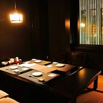 人気の掘りごたつ個室。2名様から大小さまざまな個室をご用意しております。ご予約はお早めに。