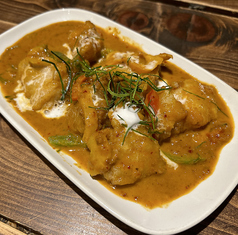 白身魚のレッドカレー炒め