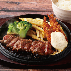 ステーキ&エビフライ　※対象ステーキ100gを１種類選べます