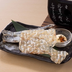 カワハギ姿みりん干しとししゃも卓上炭火炙り