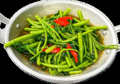 パップンファイデーン(炎の空芯菜炒め)