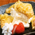 料理メニュー写真 フレンチトーストの天ぷら(アイス添え)