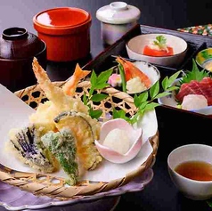 松花堂御膳と天婦羅盛り合わせ