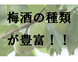 琉球梅酒・八海山梅酒などいろんな種類があります。