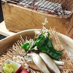 子持ち諸子と京野菜の炭焼