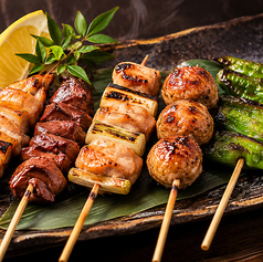 お任せ串焼きの五本盛り