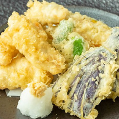 県産ふぐと野菜の天ぷら