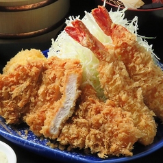 極太海老フライ（2本）と熟成ロースかつ（120g）(半熟玉子かつ付)