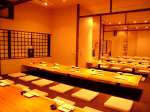 会社宴会、各種大型宴会に、最大60名までの掘りごたつお座敷席も完備！ご予約はお早めに！
