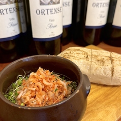 桜海老と菜の花のアヒージョ