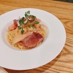 期間限定♪桃と生ハムの冷製パスタ